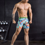 3 Pack Men's Trendy Prints Quick-Dry High-Stretch Snug Fit Activewear Tights