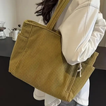 Evi– Ribbed Tote Bag with Cord Detail