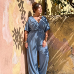 Camille | Cold-Shoulder Wrap-Waist Jumpsuit