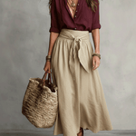 Soelie - Elegant Boho Blouse and Satin Skirt Set