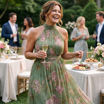 Emma | Gathered Halter Midi Dress