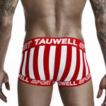 Mens Striped Support Pouch Boxer Briefs With Fly