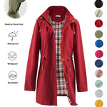 QING™ - Casual Drawstring Zip Up Hooded Trench Coat