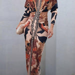 Eva | Sun Escape Unique Print Dolman Midi Dress