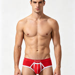 2 Pack Men's Detachable Front Pouch Durable Stretch Skin-Friendly Briefs