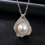 Seashell Pearl Pendant Necklace