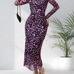 ALIANNA™ - Elegant Leopard Print Ruched Bodycon Dress for Parties