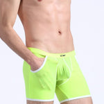 3 Pack Men's Long Leg Boxer Briefs Made of Ultra-Thin Ice Silk with Anti-Wear Elastic