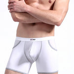 3 Pack Men's Long Leg Boxer Briefs Made of Ultra-Thin Ice Silk with Anti-Wear Elastic