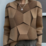 GEOMETRIC COLORBLOCK KNIT SWEATER