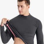Mid-neck Men's Fleece Warm Bottoming Top T-shirt