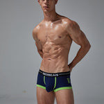 2 Pack Men's Stretch Cotton Breathable Colourway Contrast Trunks