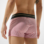 Mens 100% Cotton Striped Loose Home Boxer Shorts