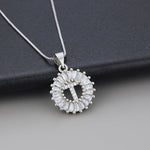 White Gold Initial Letter Zirconia Necklace