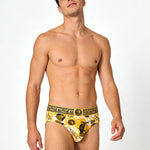 4 Pack Men's Stylish Print Ice Silk Breathable & Antibacterial Briefs