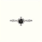 Vintage Black Square Cubic Inlay Ring