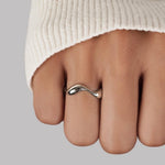 Waves Minimalist Adjustable Ring