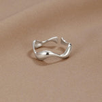 Waves Minimalist Adjustable Ring