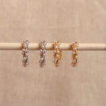 Elegant Pearl Twist Hoop Earrings