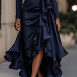 Camila | Draped Ruffle Maxi Dress