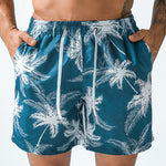 Mens Quick Drying Floral Printed Beach Board Shorts
