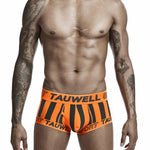 Mens Striped Support Pouch Boxer Briefs With Fly