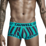 Mens Striped Support Pouch Boxer Briefs With Fly