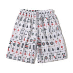 Men's Holiday Printing Elastic Waist Loose Beach Shorts