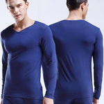 Mens Ultra Soft Low Cut V-Neck Thermal Shirt
