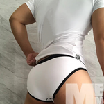 Men’s Spliced Lines U Convex Pouch Cotton Briefs