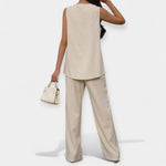 Sahasra | Relaxed Ensemble with Sleeveless Blouse and Flowing Trousers