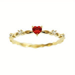 Petite Heart Ruby Ring