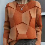 GEOMETRIC COLORBLOCK KNIT SWEATER