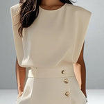 Olena | Elegant Button Midi Dress
