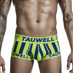 Mens Striped Support Pouch Boxer Briefs With Fly