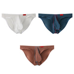 3 Pack Men's Ice Silk High-Elastic Breathable Briefs for Sports