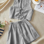 MOESHA™ - Chic Summer Sleeveless Vest and High-Waist Shorts Set