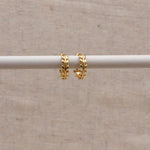 Gold Laurel Huggie Hoops