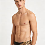 2 Pack Men's Second-Skin Feel Leopard Print Design Briefs