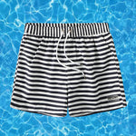 Mens Quick Dry Striped Print Surf Board Short