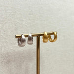 Wide Brushed Huggie Hoops