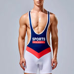 Men’s Vest Fitness Wrestling Singlet Bodysuit
