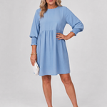 Corinne | Long Sleeve Smocked Cuffs Mini Dress