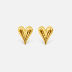Stylish Gold Pointy Heart Studs