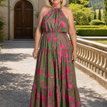 Harper | Draped Halter Midi Dress