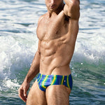 Men's Swimwear Contrast Striped Swim Briefs