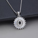 White Gold Initial Letter Zirconia Necklace