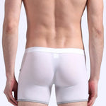 3 Pack Men's Long Leg Boxer Briefs Made of Ultra-Thin Ice Silk with Anti-Wear Elastic