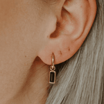 Gleaming Rectangle Drop Gem Earrings