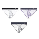Men's Ultra-Soft Seamless Nylon Briefs Breathable Cooling Fit
